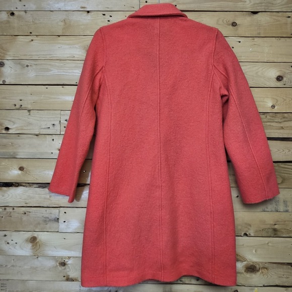 J. Crew Women's Daphne Topcoat Size 4 Coral Italian Boiled Wool J4864 - Picture 2 of 11